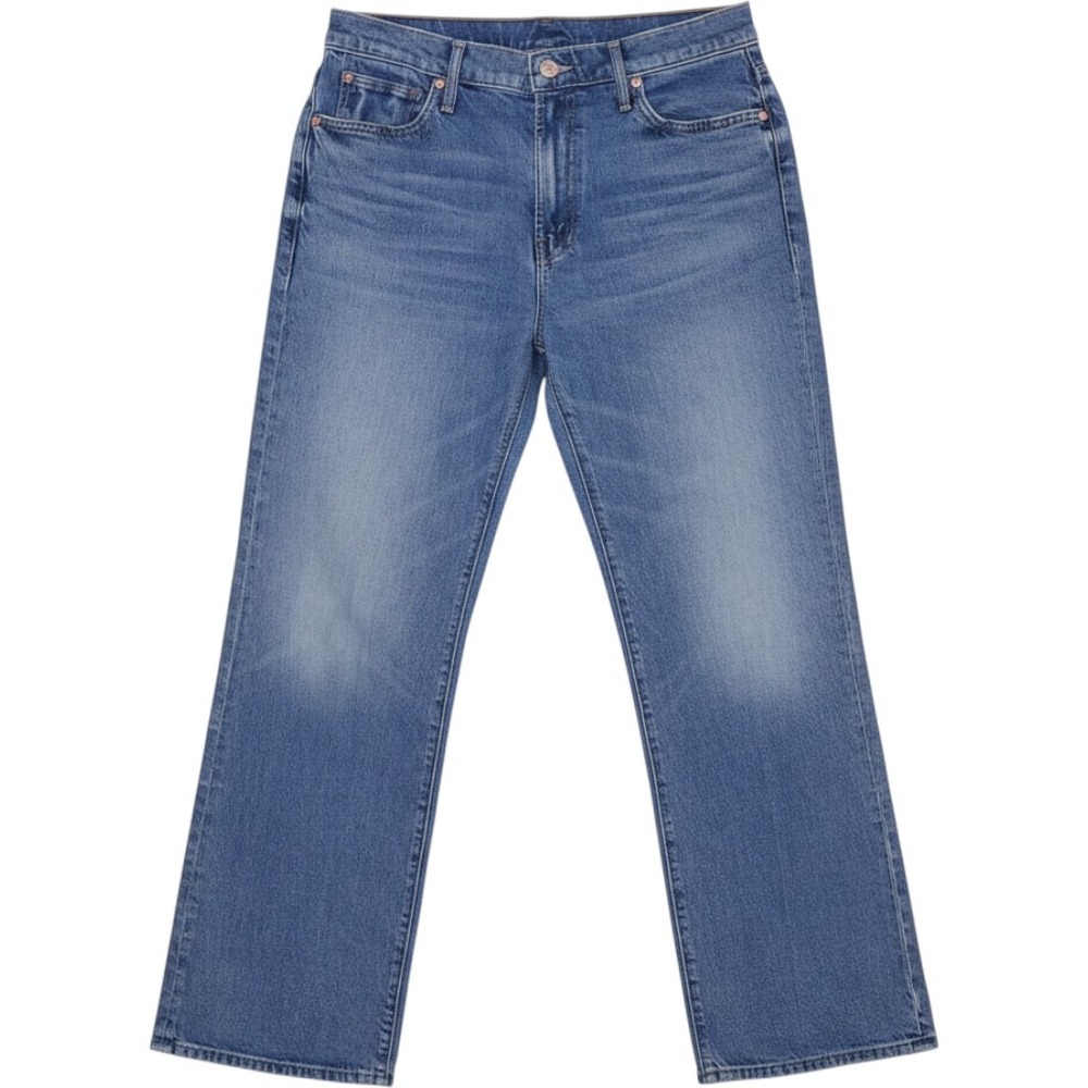 Mother Superior The Kick It Ankle Jeans Birds Gone Wild Blue Straight Leg Denim